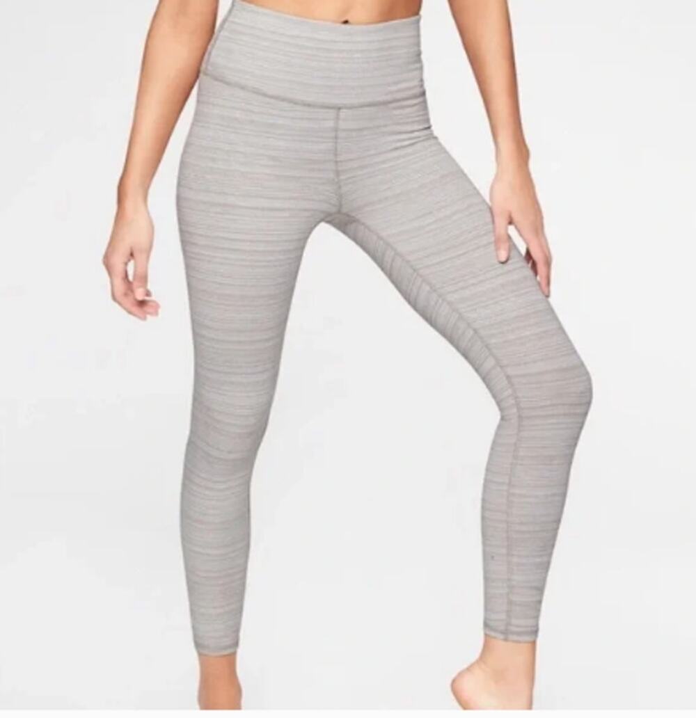 Athleta Chaturanga 7/8 Tight Leggings XS Sandstone Jacquard Unpinchable
